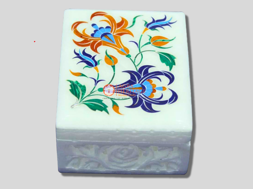 Buy Online Marble Jewelry Box Semi Precious Stone Art